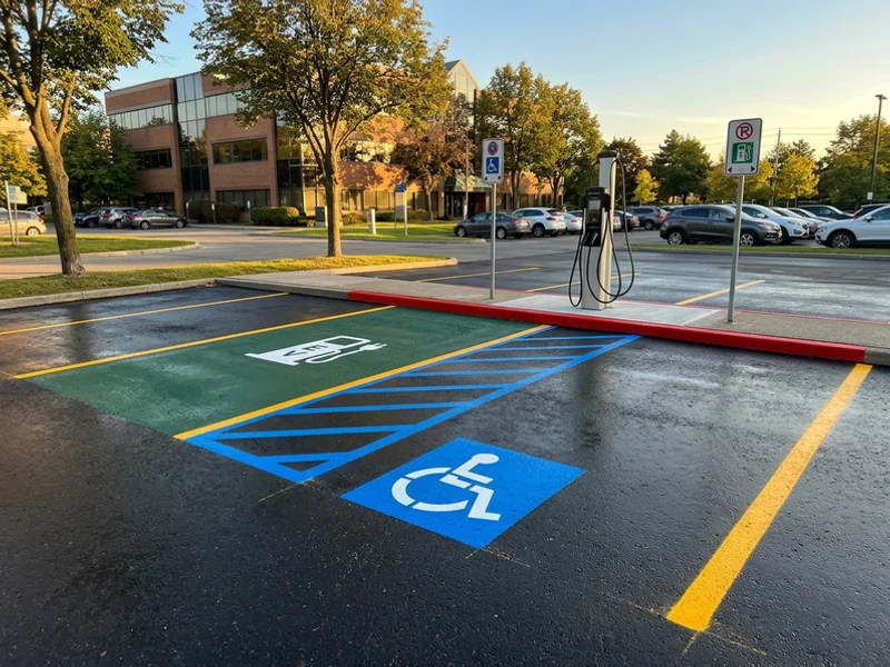 Accessible EV charging space markings in Toronto