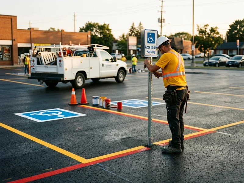 Accessible parking sign mounting at a Toronto lot