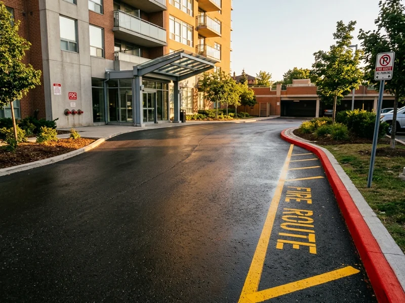 Condo fire route marking in Etobicoke
