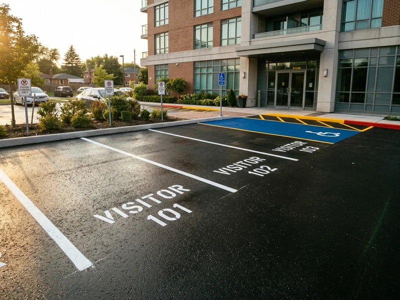 Condo visitor parking markings in North York