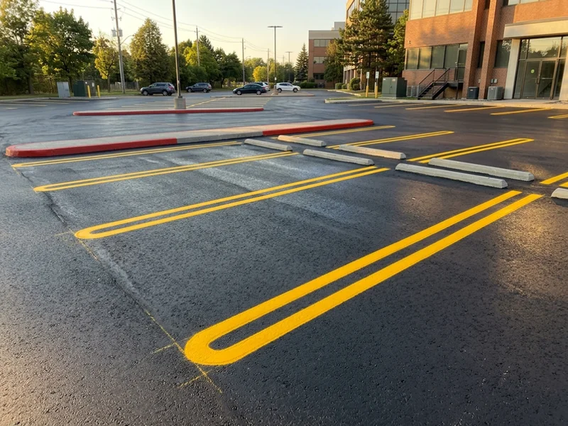Hairpin double-line stalls freshly striped in Toronto