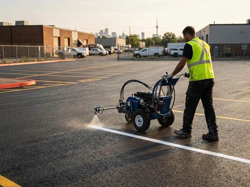 Graco LineLazer 3900 painting a straight line in Toronto