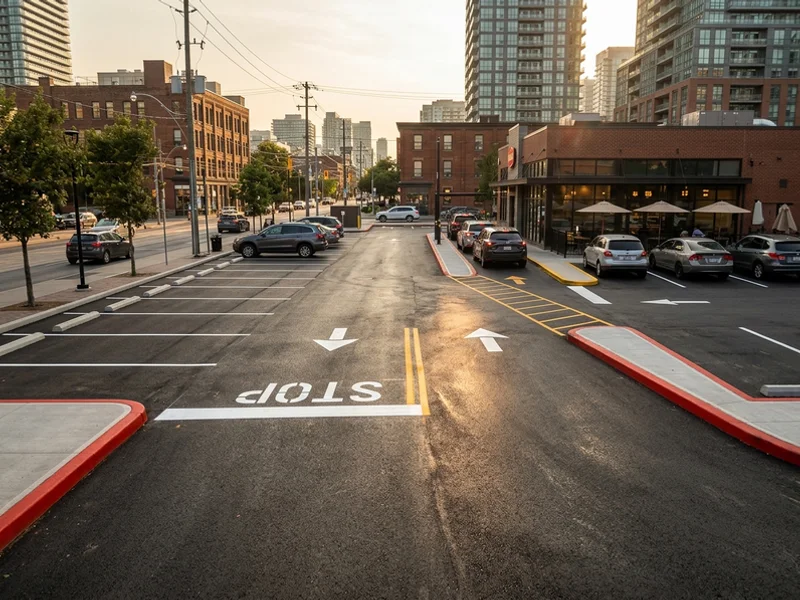 Restaurant restriping Toronto after: fresh drive-thru lane in King West