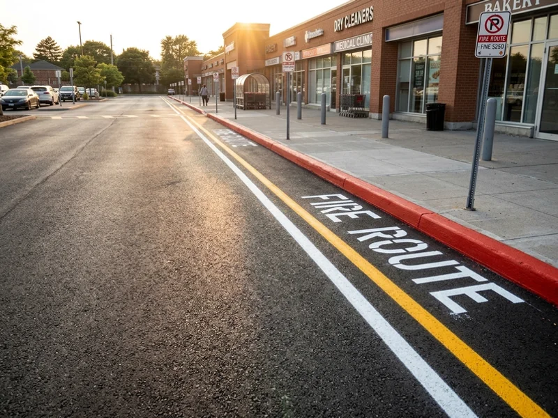 Fire route marking Toronto after: thermoplastic fire route in Leaside
