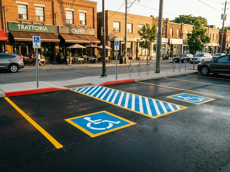 Handicap parking painting Toronto after: AODA stalls in Little Italy