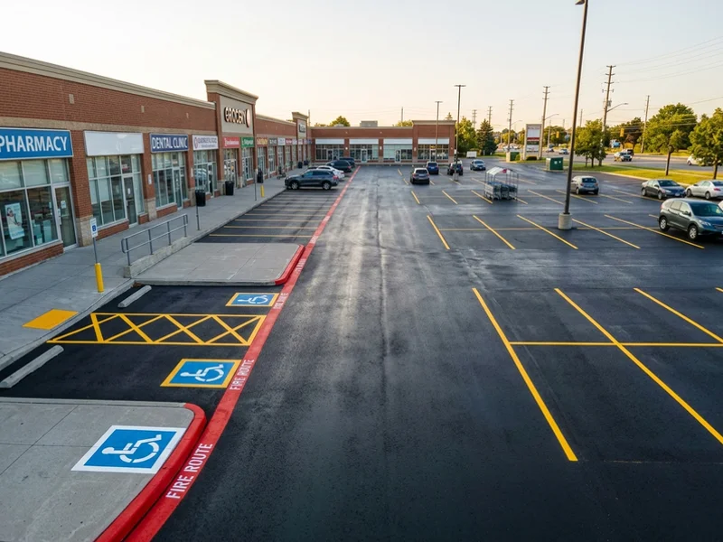 Commercial plaza restripe in Mississauga