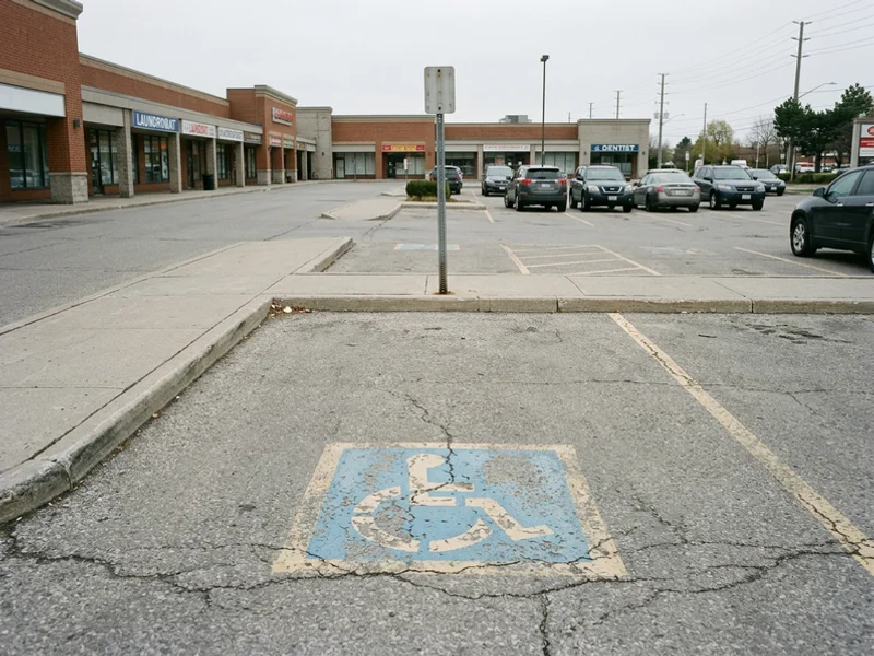 Before accessible parking (aoda): faded lines in Toronto