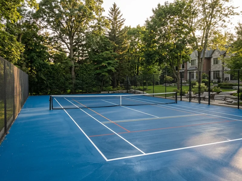 Private tennis court relined in Oakville