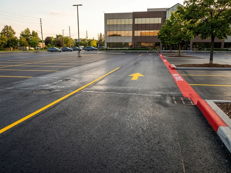 After commercial line painting: crisp fresh lines in Toronto