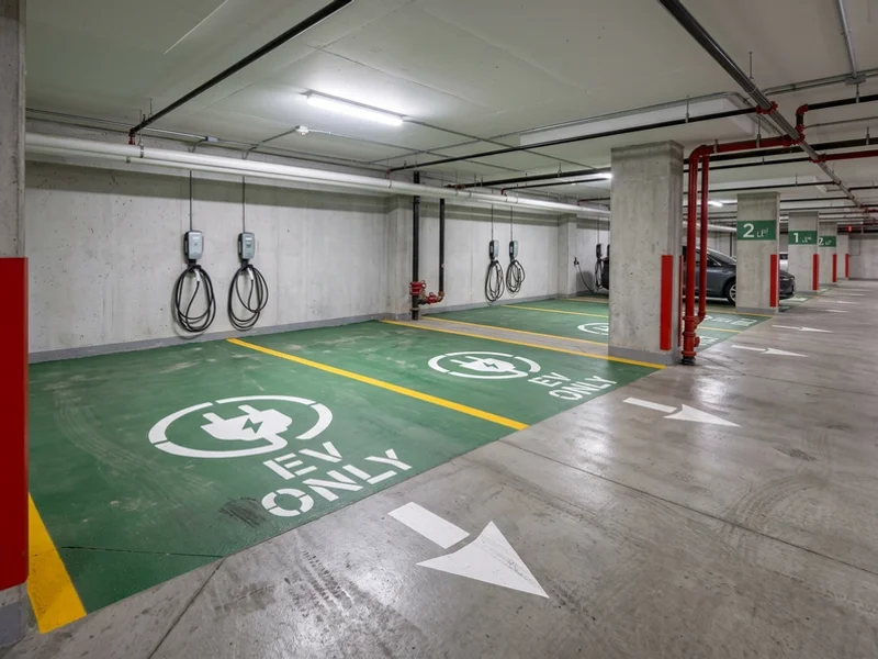 After ev charging markings: crisp fresh lines in Toronto