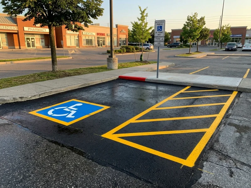 After accessible parking (aoda): crisp fresh lines in Toronto