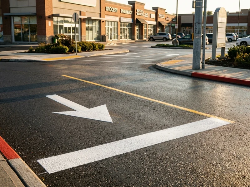After thermoplastic marking: crisp fresh lines in Toronto