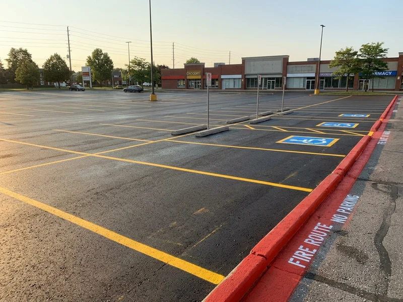 After shopping plaza painting: crisp fresh lines in Toronto