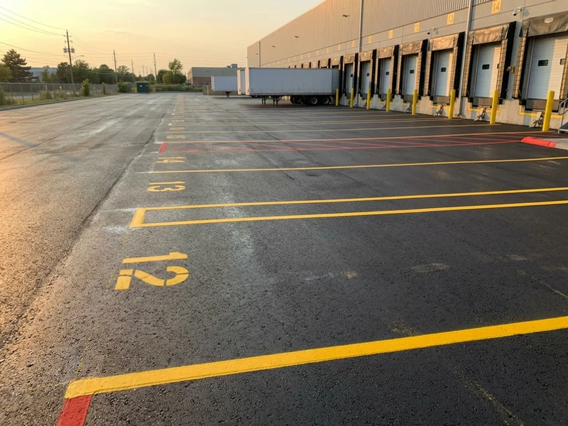 After loading dock marking: crisp fresh lines in Toronto