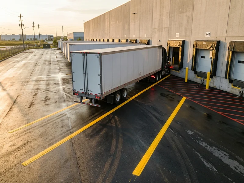 Trailer guide lines at a Mississauga loading dock
