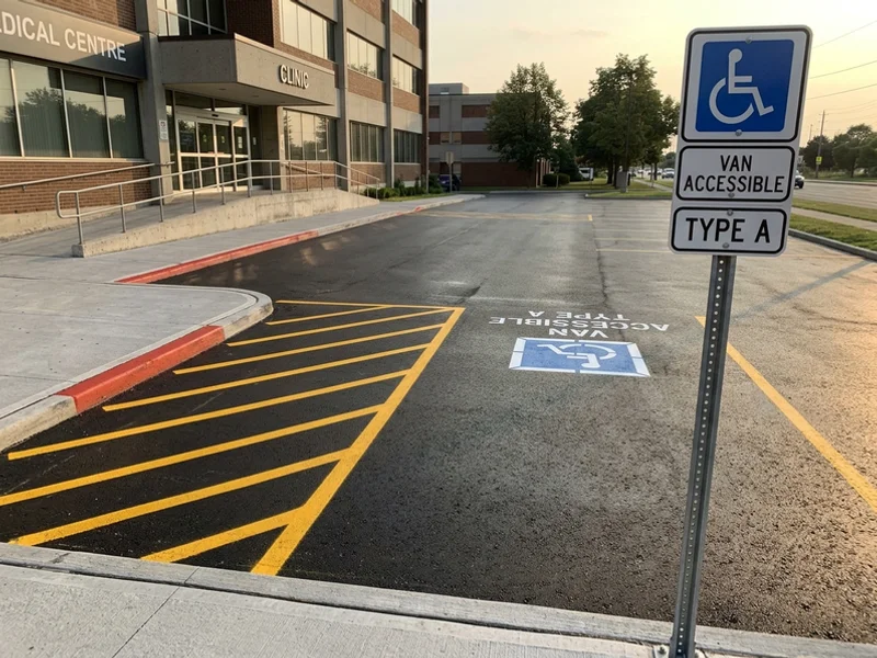 Type A van-accessible space at a North York medical building