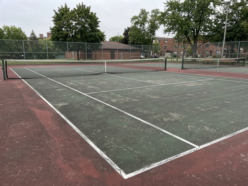 Before pickleball courts: faded lines in Toronto