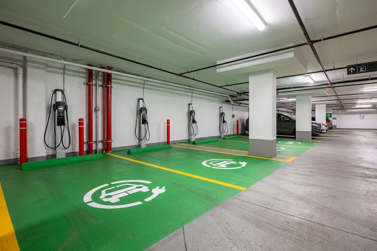 Forest Hill condo garage EV charging markings