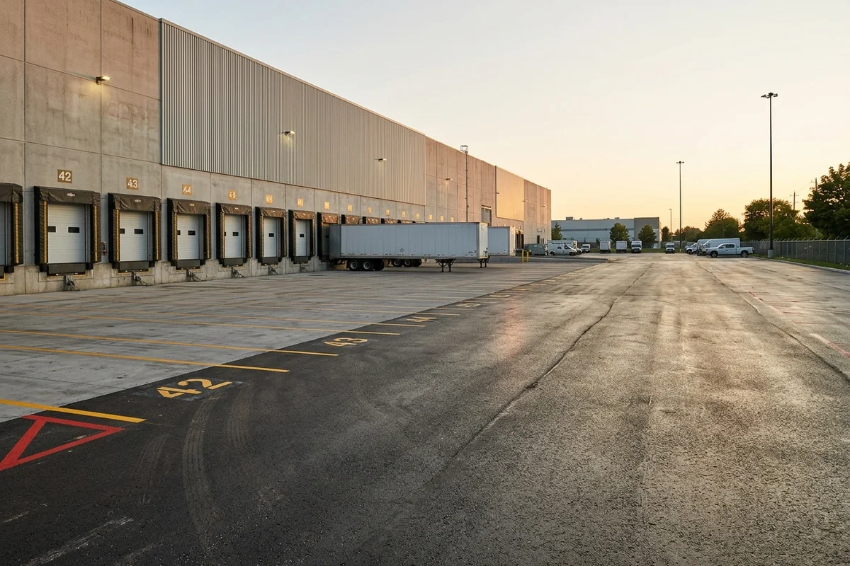 Meadowvale distribution centre loading dock markings